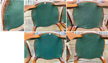 ADAL 猫脚 ダイニングチェア 彫刻 サロンチェア 4脚セット 椅子の張替済み アンティーク調 木製 中古 手渡しOK_画像9