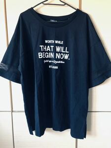 ☆新品　未着用　トップス　半袖　カットソー Tシャツ　大きいサイズ　ゆったり　黒　3L☆