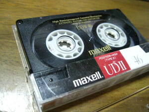 使用済み　中古　カセットテープ　日立Maxell　UD　Type2　ハイポジ　46分　1本　爪あり　No1695