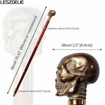 BB001:男性　女性のための　頭蓋骨　頭が付いた茶色　樹脂スティック　手作り　エレガント　ファッショナブル_画像2