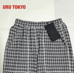 【新品】URU TOKYO　ウル　総柄パンツ　千鳥格子柄　個性的　美品　タグ付き　付属品付き　バイカラー　定価26,400円　22AW　22FUC04