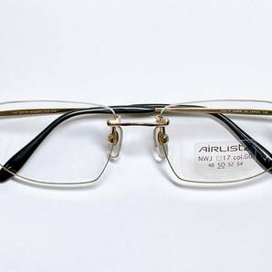 ふちなし 日本製 メガネ ★ チタン 軽量 ゴールド ★ ツーポイント 男性用 メガネフレーム の画像1