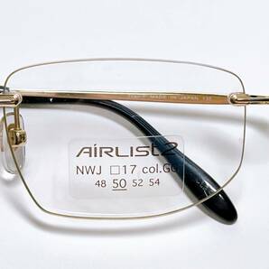 ふちなし 日本製 メガネ ★ チタン 軽量 ゴールド ★ ツーポイント 男性用 メガネフレーム の画像4