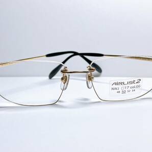 ふちなし 日本製 メガネ ★ チタン 軽量 ゴールド ★ ツーポイント 男性用 メガネフレーム の画像6