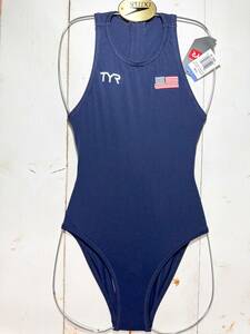 【即決】TYR ティア USAモデル 女性用 競泳水着 水球 ウォーターポロ Navy 海外30