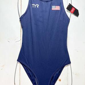 【即決】TYR ティア USAモデル 女性用 競泳水着 水球 ウォーターポロ Navy 海外34