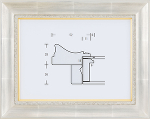 額縁 油彩額縁 油絵額縁 木製フレーム 裾野マットなし シルバー アクリル サイズP12号