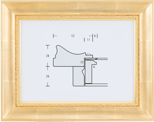 額縁 油彩額縁 油絵額縁 木製フレーム 裾野マットなし ゴールド アクリル サイズF3号