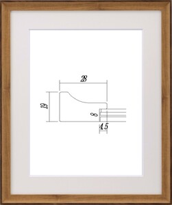 水彩用額縁 樹脂製 UVカットアクリル付 8155 サイズ F8号 オーク 金