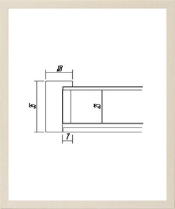 デッサン用 額縁 木製 UVカットアクリル付 7916 半切 ホワイト