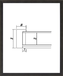 デッサン用 額縁 木製 UVカットアクリル付 7916 四ッ切 ブラック