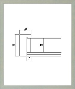デッサン用 額縁 木製 UVカットアクリル付 7916 四ッ切 グレー