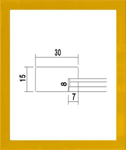 デッサン用 額縁 木製(MDF)フレーム 5906 半切サイズ イエロー