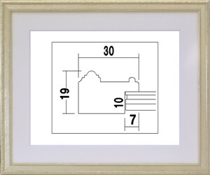 水彩用額縁 UVカットアクリル付 8226 F4号 シルバー 銀