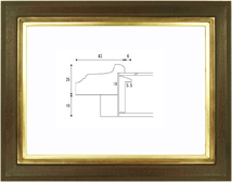 額縁 油彩額縁 油絵額縁 木製フレーム 若葉 サイズF3号_画像1