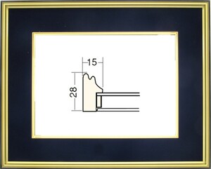 和額縁 木製フレーム 4150 サイズ F4号 紺