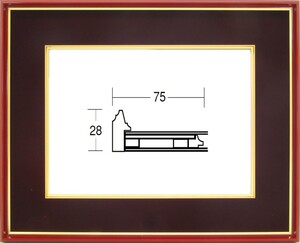和額縁 木製フレーム 4152 サイズ F10号 エンジ