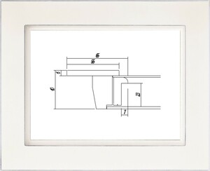 額縁　油絵/油彩額縁 MDF木製フレーム UVカットアクリル付 7752 F8号 アイボリー