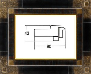 油絵/油彩額縁 木製フレーム 手作り ハンドメイド アクリル付 6247 サイズ F15号 G/ブラック