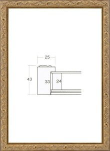 OA額縁 ポスターパネル 樹脂製フレーム BOXタイプ アクリル仕様 8201 B3サイズ アンティークゴールド