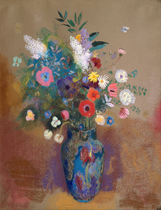 絵画 複製名画 キャンバスアート 世界の名画シリーズ オディロン・ルドン 「 花瓶の花束 」 サイズ 15号