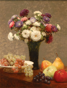 Art hand Auction Pintura Reproducción Obra Maestra Lienzo Arte World Masterpiece Series Henri Fantin Latour Flores y Frutas en la Mesa Tamaño 15, residencia, interior, otros