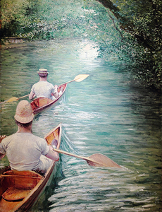 絵画 複製名画 キャンバスアート 世界の名画シリーズ グスタフ・カユボート 「カヌー」 サイズ 15号