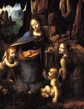 絵画 複製名画 キャンバスアート 世界の名画シリーズ レオナルド・ダ・ヴィンチ 「 岩窟の聖母 」 サイズ 6号_画像1