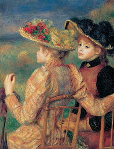 絵画 複製名画 キャンバスアート 世界の名画シリーズ ピエール・オーギュスト・ルノワール 「 座っている2人の女性 」 サイズ 20号