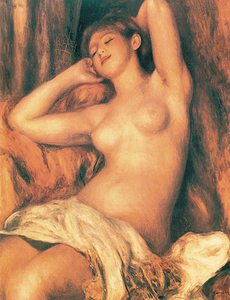 絵画 複製名画 キャンバスアート 世界の名画シリーズ ピエール・オーギュスト・ルノワール 「 眠る裸婦 」 サイズ 25号