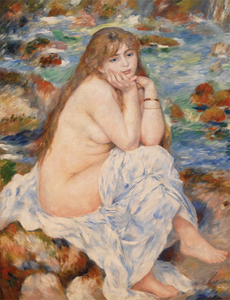 絵画 複製名画 キャンバスアート 世界の名画シリーズ ピエール・オーギュスト・ルノワール 「 座っている女性のヌード 」 サイズ 6号