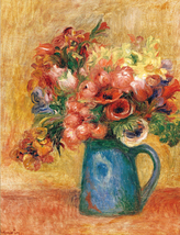 絵画 複製名画 キャンバスアート 世界の名画シリーズ ピエール・オーギュスト・ルノワール 「 花瓶の花 」 サイズ 15号_画像1