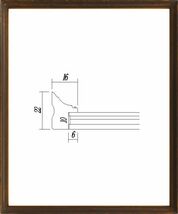 デッサン用額縁 木製フレーム アクリル仕様 7512 三三サイズ アンティークゴールド_画像1