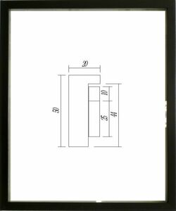 デッサン用額縁 木製フレーム 9790 半切 ブラック