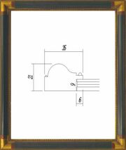 デッサン用額縁 木製フレーム 7510 太子サイズ アンティークグリーン_画像1