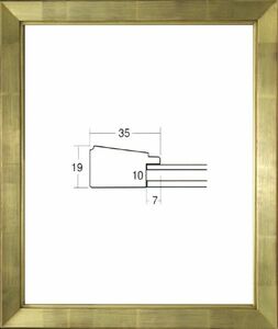 デッサン用額縁 木製フレーム アクリル仕様 7514 大衣サイズ ゴールド 金