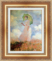 絵画 額縁付き 複製名画 世界の名画シリーズ クロード・モネ 「日傘をさす女１」 サイズ 3号_画像1