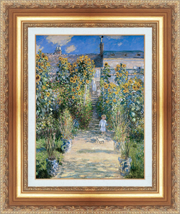 絵画 額縁付き 複製名画 世界の名画シリーズ クロード・モネ 「ヴェトゥイユのモネ庭園」 サイズ 6号