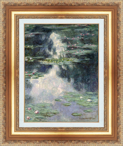 絵画 額縁付き 複製名画 世界の名画シリーズ クロード・モネ 「池と睡蓮」 サイズ 6号