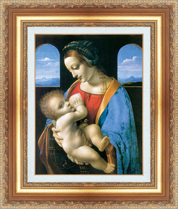 絵画 額縁付き 複製名画 世界の名画シリーズ レオナルド・ダ・ヴィンチ 「 リタマリア 」 サイズ 6号