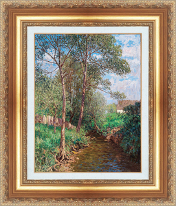 Art hand Auction Painting with Frame, Reproduction Masterpiece, World Famous Painting Series Alfredo Zoff Sunny Landscape with a Stream Size 20, residence, interior, others