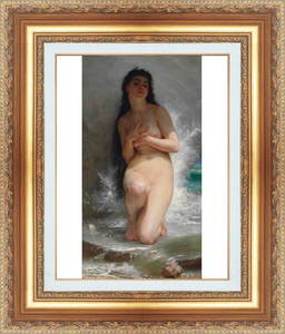 絵画 額縁付き 複製名画 世界の名画シリーズ ウィリアム・アドルフ・ブグロー 「 真珠 」 サイズ 10号