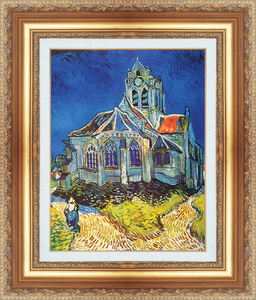 絵画 額縁付き 複製名画 世界の名画シリーズ ヴィンセント・ヴァン・ゴッホ 「 オーベルの教会 」 サイズ 10号