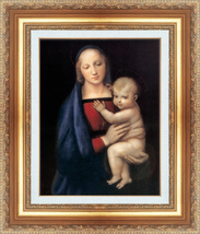 絵画 額縁付き 複製名画 世界の名画シリーズ ラファエルロ・サンティ 「 大公の聖母 」 サイズ 6号_画像1