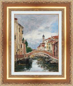 絵画 額縁付き 複製名画 世界の名画シリーズ ブーダン 「 ヴェニスの小さな運河 」 サイズ 15号
