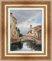 絵画 額縁付き 複製名画 世界の名画シリーズ ブーダン 「 ヴェニスの小さな運河 」 サイズ 6号_画像1