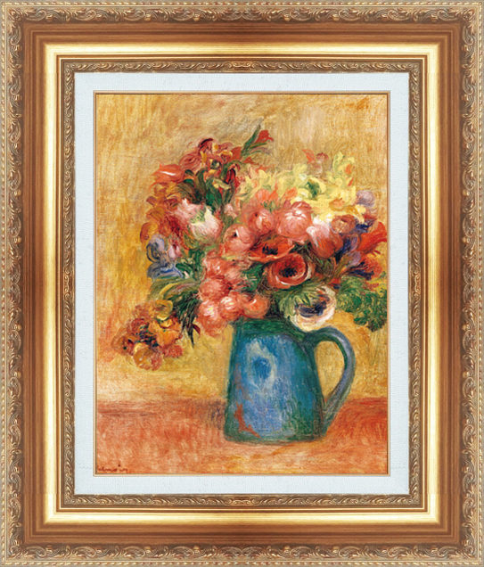 Gemälde mit Rahmen Reproduktion eines berühmten Gemäldes aus der weltberühmten Gemäldeserie Pierre-Auguste Renoir Blumen in einer Vase Größe 10, Gehäuse, Innere, Andere