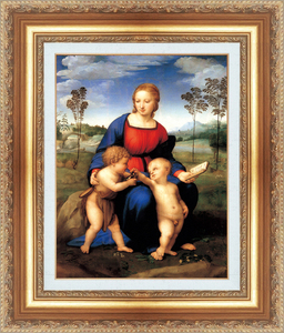 絵画 額縁付き 複製名画 世界の名画シリーズ ラファエルロ・サンティ 「 ヒワの聖母 」 サイズ 20号