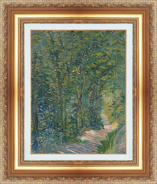 Tableau avec cadre Reproduction de peintures célèbres de la série de peintures de renommée mondiale Vincent van Gogh Route forestière Taille 15, Logement, intérieur, autres