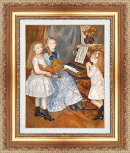 絵画 額縁付き 複製名画 世界の名画シリーズ ピエール・オーギュスト・ルノワール 「 メンデスの娘たち 」 サイズ 3号